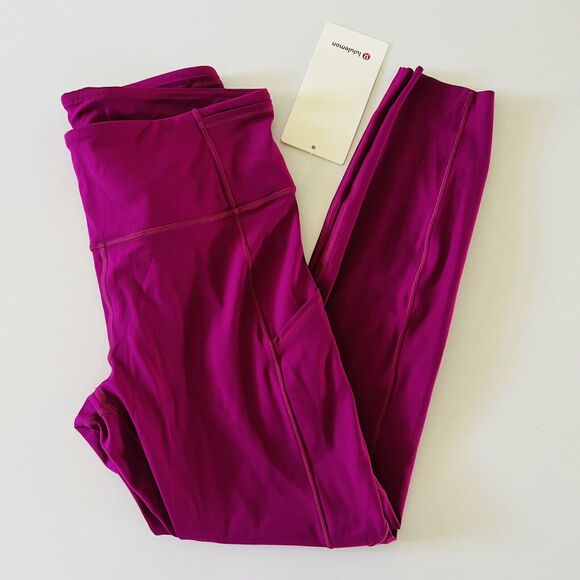 LULULEMON ATHLETICA Deep Fuchsia F & F HR 25" Tight Leggings - US 8 - Picture 3 of 8